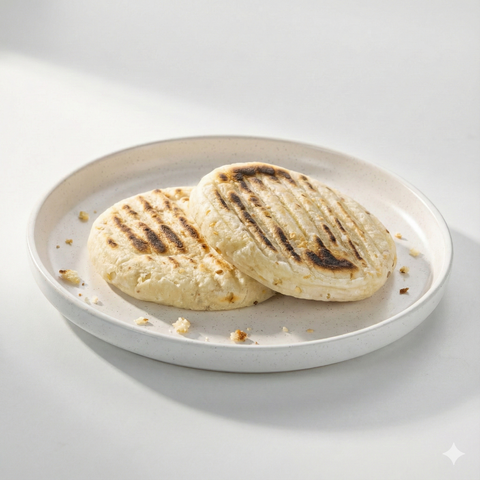 Arepa de Yuca con Ajonjolí y Queso de Búfala