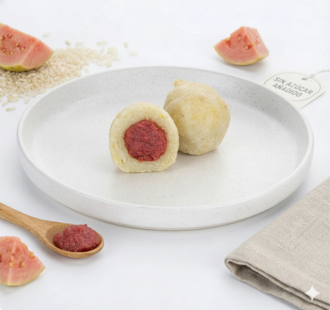 Bolitas de arroz con cuajada (Rellenas de bocadillo sin azúcar)