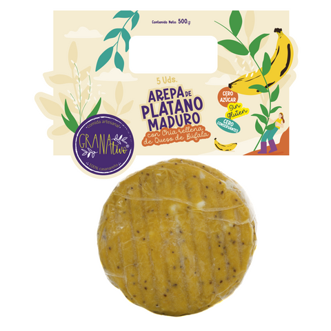 Arepas de Plátano con Chía y Búfala