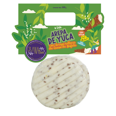Arepa de Yuca con Linaza y Queso de Búfala