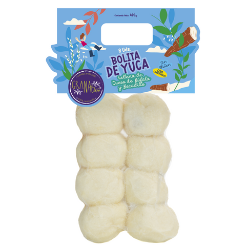 Bolitas de yuca rellenas con queso de búfala y bocadillo (60g)